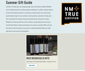 Mia's Botanicals is in New Mexico True Summer Gift Guide for 2023!